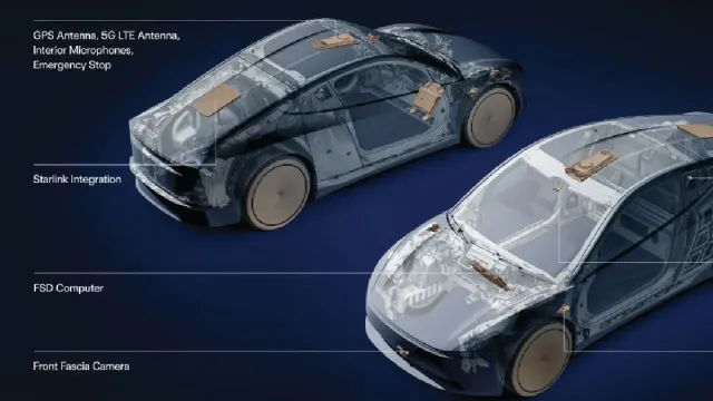 Tesla интегрировала спутниковую антенну Starlink V5 в роботакси Cybercab