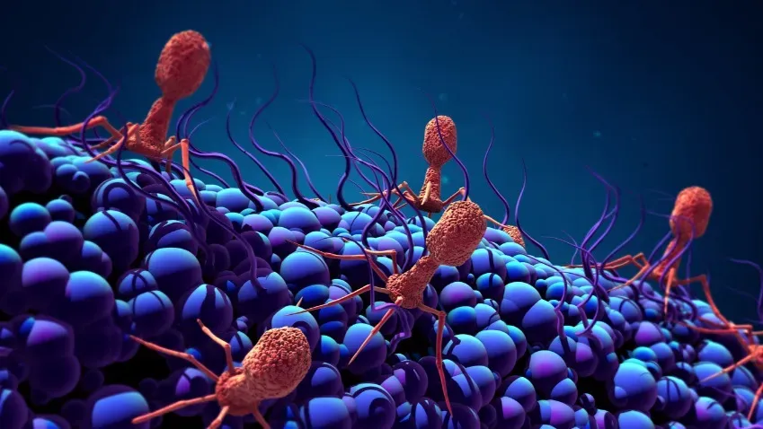 Учеными замечено, как бактерии кидаются кусочками мертвых вирусов в конкурентов