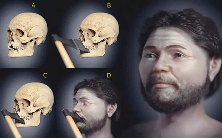 3D-художник реконструировал лицо средневекового бойца, умершего от удара топором в челюсть
