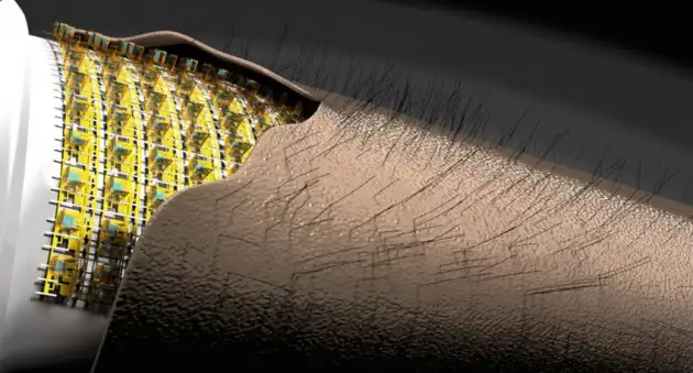 Электронная кожа использует крошечные магнитные волоски для восприятия прикосновений