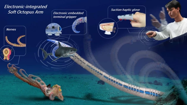 Ученые создали роботизированную руку осьминога с присосками (видео)