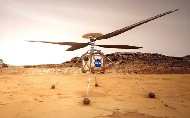 За одну из ножек вертолета NASA зацепился странный объект во время полета аппарата на Марс